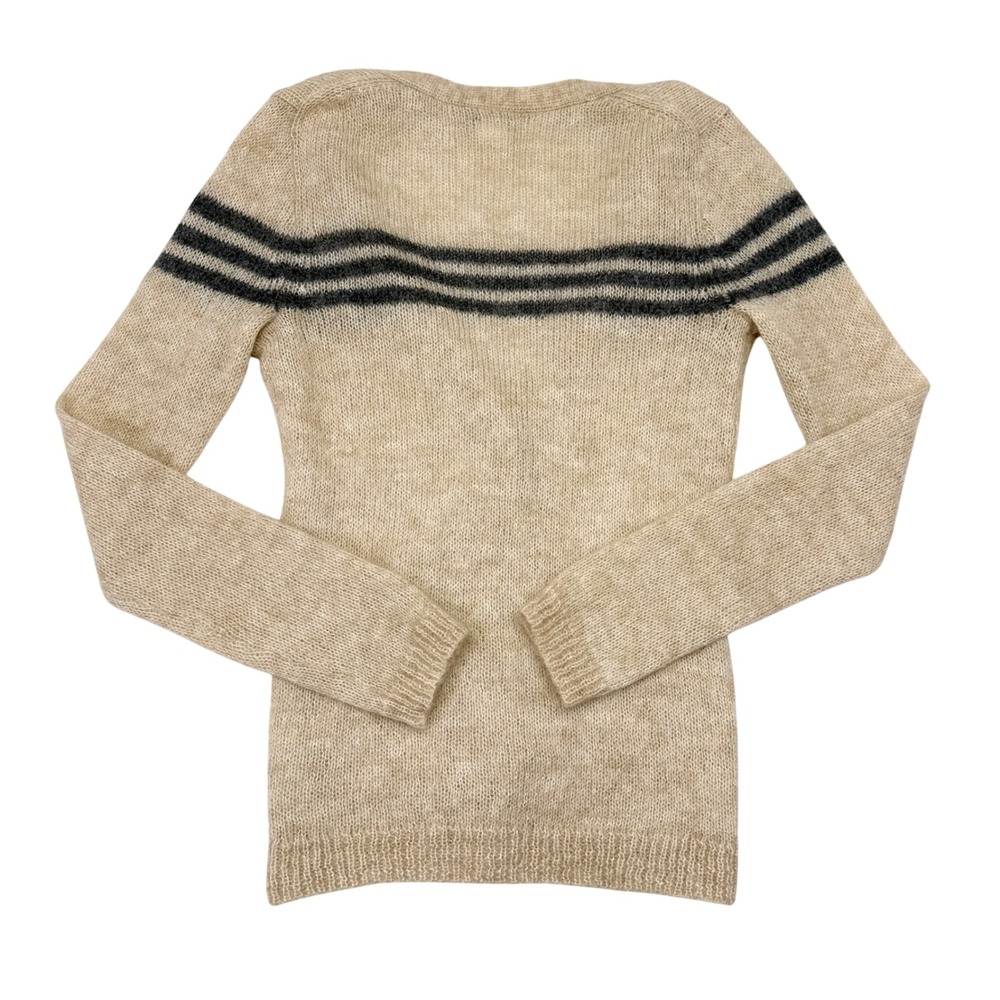 J Crew Cardigan Sweater Womens Small Tan Pockets Mohair Wool Blend Thin Knit - Picture 2 of 7